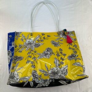 Floral Yellow and Blue Tote Bag